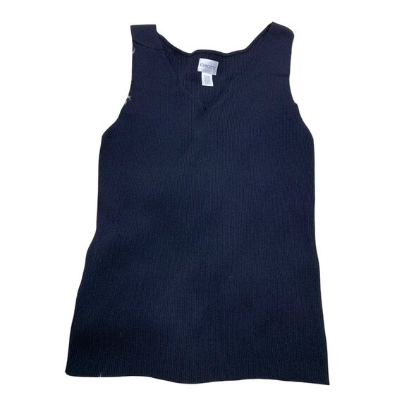 Spanx Black Sleeveless Ribbed Knit Tank Top Size 1X - Picture 1 of 3
